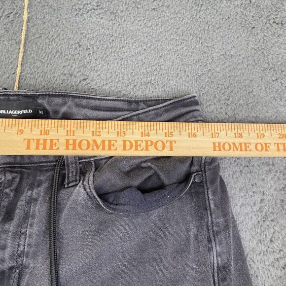 Karl Lagerfeld Jeans Mens 32 Black Slim Fit Drawstring Moto Stretch Pants Modern - Picture 9 of 11